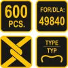 VOREL Drótfűző kapocs E-típusú 600 db (49840 fogóhoz) (49841)