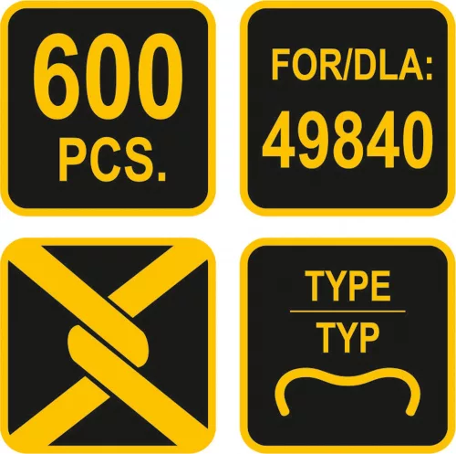 VOREL Drótfűző kapocs E-típusú 600 db (49840 fogóhoz) (49841)