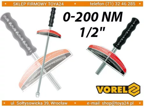 VOREL Nyomatékkulcs 1/2” „0-200Nm (57450)