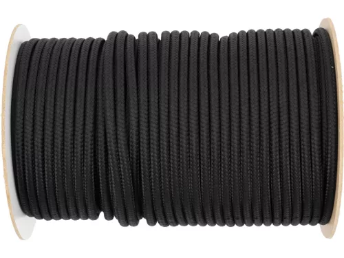 VOREL Polipropilén fonott kötél 8 mm, 100 m, UV-álló fekete PP kötél (69475)