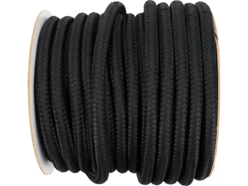 VOREL Fonott polipropilén kötél 20 mm, 50 m, nagy teherbírású, fekete (69486)