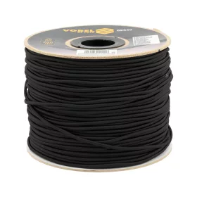   VOREL Rugalmas fonott kötél 4 mm, 200 m, gumiszálas maggal, fekete (69549)