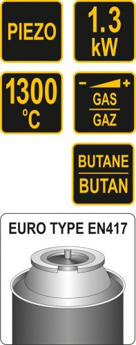 VOREL Gázégő pisztoly piezo 1,3kW 1300°C (73412)