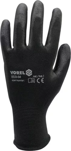 VOREL munka kesztyű 9" Fekete (12 pár) (74077)