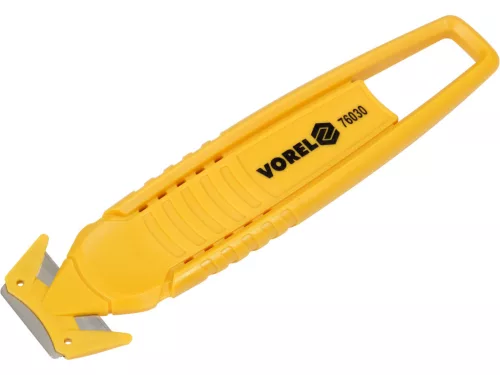 VOREL Biztonsági kés trapézpengével, rozsdamentes acél penge, ABS ház, 148 mm (76030)