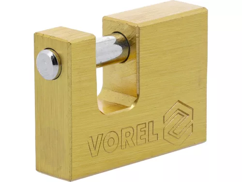 VOREL Lakat sárgaréz testtel, csapos zárral, 50 mm, 3 kulccsal (77210)
