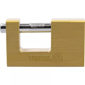   VOREL Lakat sárgaréz testtel, csapos zárral, 90 mm, 3 kulccsal (77213)