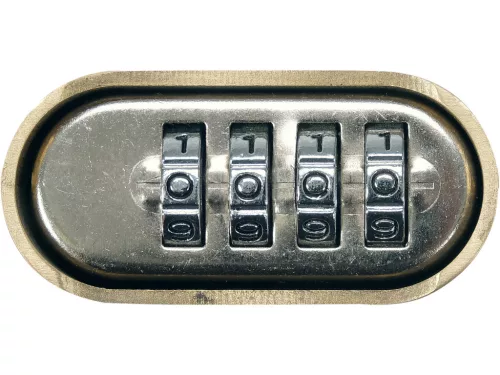 VOREL Lakat számzárral, sárgaréz testtel, 50 mm, 4 számjegyű kóddal (77612)
