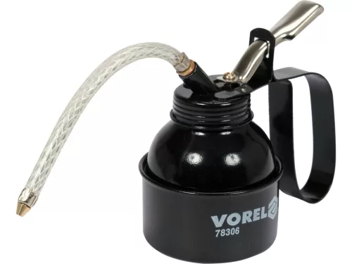 VOREL Kézi olajozó rugalmas tömlővel, 200 ml, 157 mm (78306)