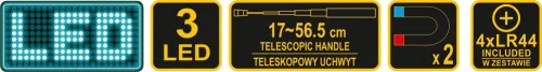 VOREL Felszedő mágnes LED lámpával (78405)