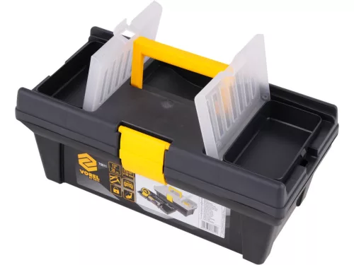 VOREL Szerszámosláda PVC műanyagból, 12”, 312 × 167 × 130 mm, kivehető tálcával (78811)