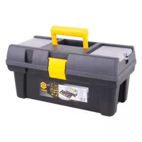   VOREL Szerszámosláda PVC műanyagból, 16”, 415 × 226 × 200 mm, kivehető tálcával (78812)