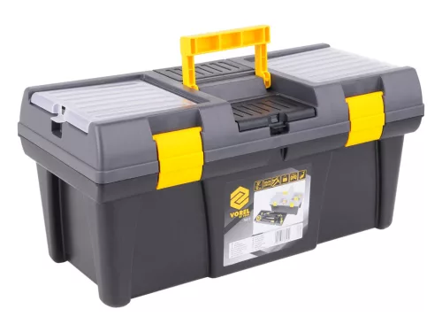 VOREL Szerszámosláda PVC műanyagból, 20”, 525 × 256 × 246 mm, kivehető tálcával (78813)