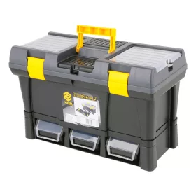   VOREL Szerszámosláda PVC műanyagból, 20”, 525 × 256 × 325 mm, 3 kihúzható tárolódobozzal (78814)