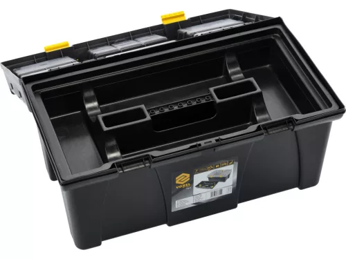 VOREL Szerszámosláda PVC műanyagból, 26”, 595 × 337 × 316 mm, kivehető tálcával (78815)