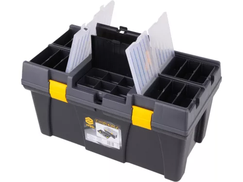 VOREL Szerszámosláda PVC műanyagból, 26”, 595 × 337 × 316 mm, kivehető tálcával (78815)