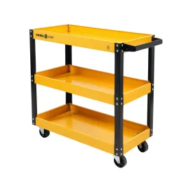   VOREL Műhelykocsi kerekekkel,  3 polccal, 120 kg teherbírás, 775 × 760 × 355 mm, porszórt acél (81860)