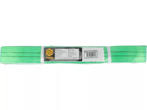 VOREL Emelőheveder kétrétegű poliészterből, 2 t, 6 méter, 60 mm, EN 1492-1 (82275)