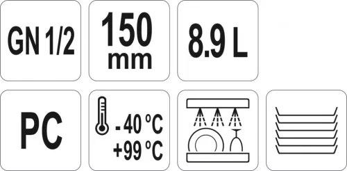 YATO Műanyag tartály Vendéglátási, GN1 / 2 150mm (YG-00402)