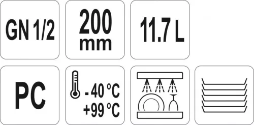 YATO Műanyag tartály Vendéglátási, GN1 / 2 200mm (YG-00403)