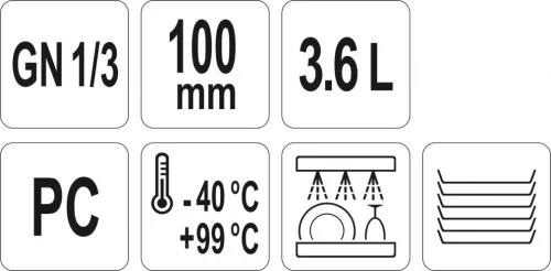YATO Műanyag tartály Vendéglátási, GN1 / 3 100mm (YG-00411)