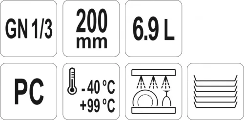 YATO Műanyag tartály Vendéglátási, GN1 / 3 200mm (YG-00413)