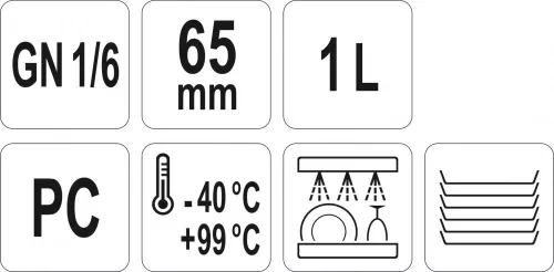 YATO Műanyag tartály Vendéglátási, GN1 / 6, 65mm (YG-00425)