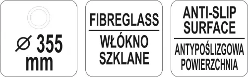 YATO Szolgáló Tálca kerek fekete, 355mm (YG-02079)