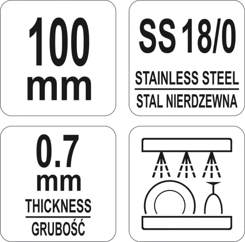 YATO Jégcsipesz 100 mm, 18/0 rozsdamentes acél, krómozott felülettel (YG-02735)