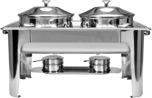 YATO Kétüstös büfé ételmelegítő 2 × 4,5 l, fedőkkel és égőpaszta-tartókkal (YG-04125)