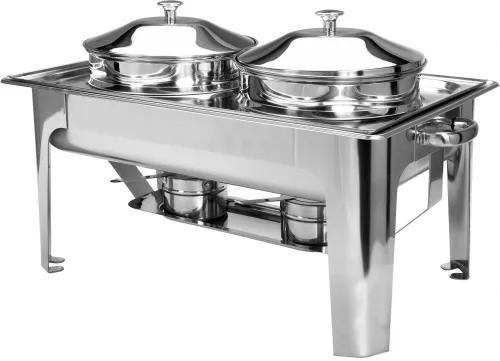 YATO Kétüstös büfé ételmelegítő 2 × 4,5 l, fedőkkel és égőpaszta-tartókkal (YG-04125)
