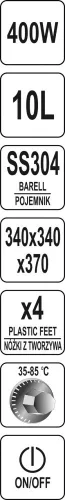 YATO Elektromos levesestál, 9L (YG-04250)