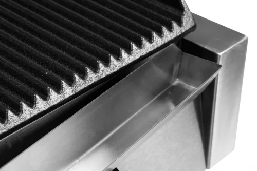 YATO Elektromos bordázott panini kontaktgrill öntöttvas sütőlapokkal, 2200 W, 50–300 °C (YG-04557)