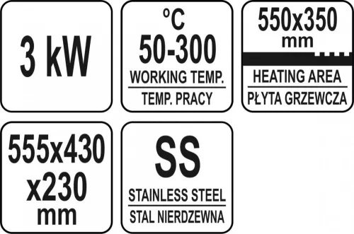 YATO Grill 550mm sütőlap rostlap (YG-04586)
