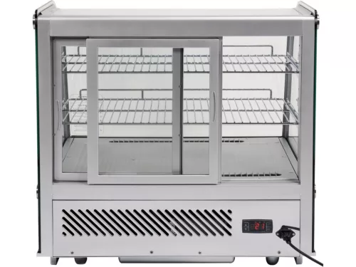 YATO Pultra helyezhető hűtővitrin 120 l, 0–12 °C, ívelt üveggel és LED-világítással (YG-05025)