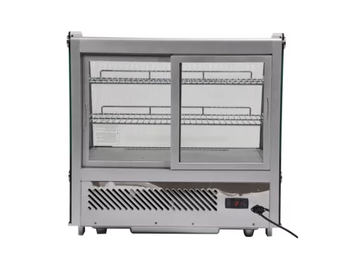 YATO Pultra helyezhető hűtővitrin 120 l, 0–12 °C, ívelt üveggel és LED-világítással (YG-05025)