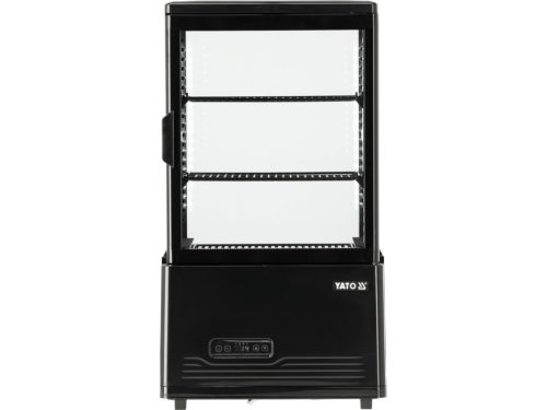 YATO  Nagykonyhai ipari  ÁLLÍTHATÓ VITRINES HŰTŐ, 59 Liter 46x41x82 cm, fekete (YG-05050)