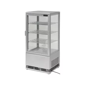   YATO Pultra helyezhető álló hűtővitrin 78 l, 0–12 °C, 3 polccal, ezüst (YG-05057)