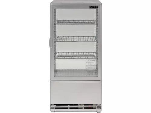 YATO Pultra helyezhető álló hűtővitrin 78 l, 0–12 °C, 3 polccal, ezüst (YG-05057)