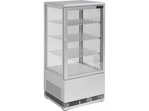 YATO Pultra helyezhető álló hűtővitrin 78 l, 0–12 °C, 3 polccal, ezüst (YG-05057)