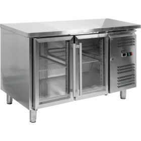   YATO Nagykonyhai ipari GN hűtött munkaasztal, 2 ÜVEGAJTÓ (YG-05252)