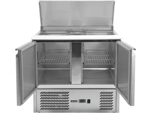 YATO Salátahűtő pult 240 l, 2 ajtós, 4 × GN 1/2 + 3 × GN 1/6 edényhellyel (YG-05262)