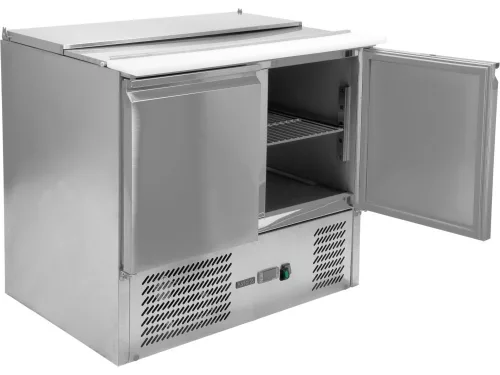YATO Salátahűtő pult 240 l, 2 ajtós, 4 × GN 1/2 + 3 × GN 1/6 edényhellyel (YG-05262)