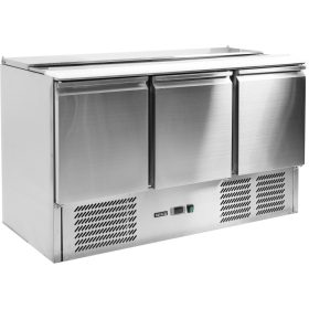   YATO Nagykonyhai ipari hűtött munkaasztal, salátahűtő, 368 Liter, 3 AJTó (YG-05290)