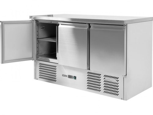 YATO Nagykonyhai ipari hűtött munkaasztal 368 Liter,  W/3 AJTÓS (YG-05300)