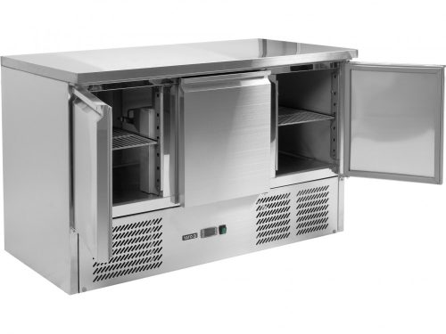 YATO Nagykonyhai ipari hűtött munkaasztal 368 Liter,  W/3 AJTÓS (YG-05300)