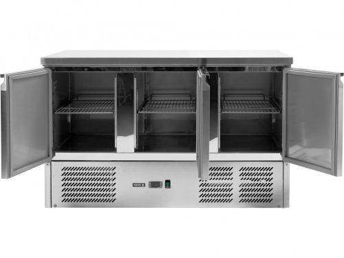 YATO Nagykonyhai ipari hűtött munkaasztal 368 Liter,  W/3 AJTÓS (YG-05300)