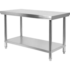   YATO Gasztro munkaasztal 201-es rozsdamentes acélból, alsó polccal, 1500 × 600 × 850 mm (YG-09004)