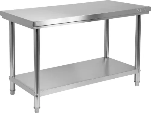 YATO Gasztro munkaasztal 201-es rozsdamentes acélból, alsó polccal, 1500 × 600 × 850 mm (YG-09004)