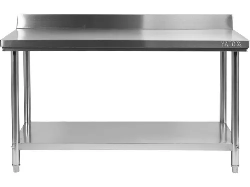 YATO Gasztro munkaasztal 201-es rozsdamentes acélból, alsó polccal, 1400 × 600 × 850 mm (YG-09023)